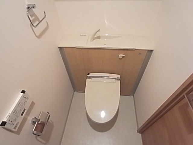 Toilet. There is hand-washing place, Washlet there in the room is.