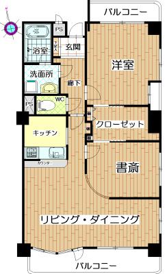 Floor plan. 2LDK, Price 24,800,000 yen, Occupied area 75.27 sq m