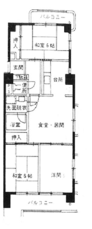 Floor plan. 3LDK, Price 9.2 million yen, Occupied area 64.62 sq m , Balcony area 8 sq m