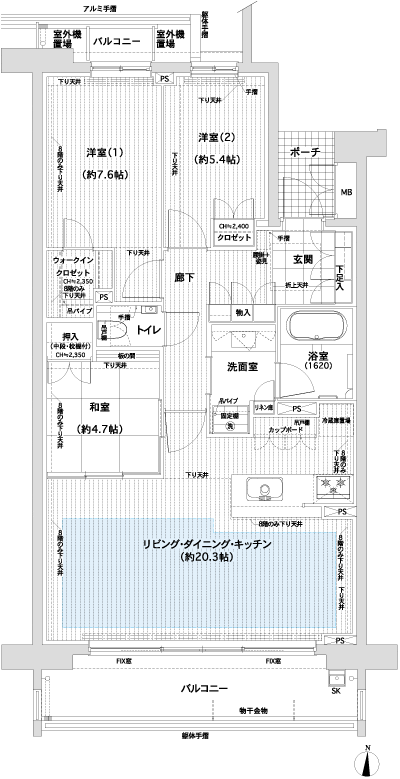 Floor: 3LDK + WIC, the occupied area: 85.79 sq m, Price: 56.6 million yen