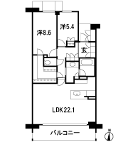 Floor: 2LDK + WIC, the occupied area: 85.79 sq m, Price: 51,800,000 yen ・ 55,700,000 yen