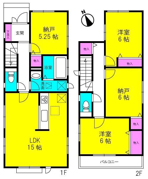 Floor plan. 31,800,000 yen, 4LDK, Land area 121.2 sq m , Building area 93.59 sq m