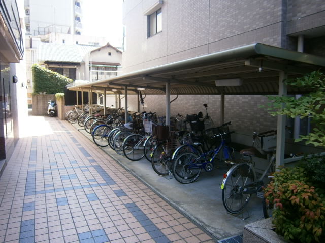 Other common areas. Wide bicycle parking lot