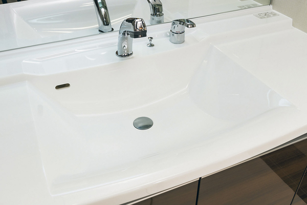 Bathing-wash room.  [Bowl-integrated basin counter] Stylish, Caring is a bowl-integrated basin counter also easy to artificial marble (same specifications)