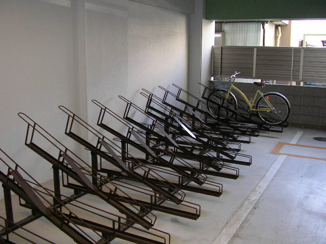 Entrance. bicycle parking space