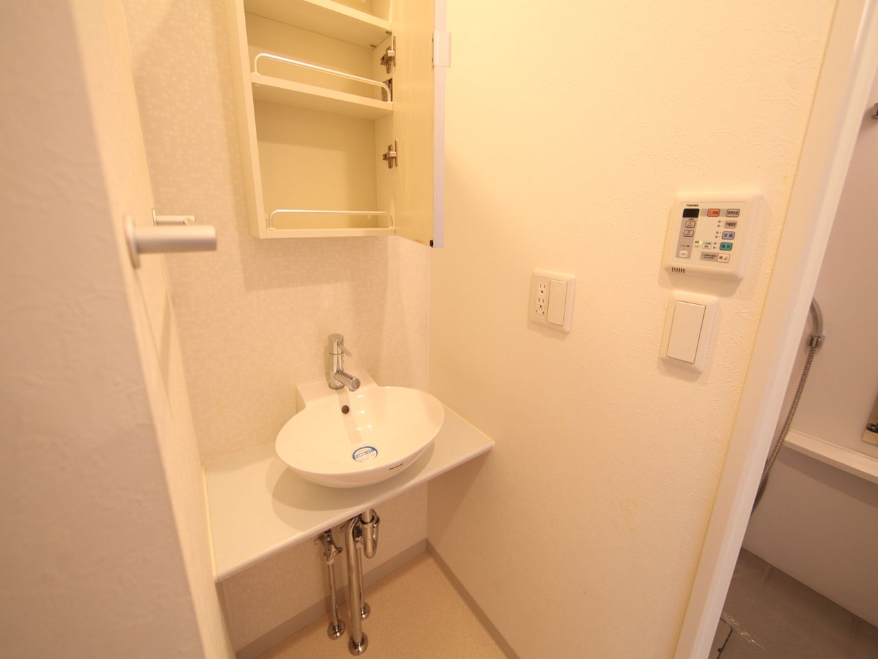 Washroom. Dressing room Stylish independent wash basin equipped