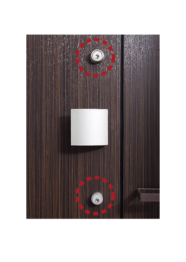 Security.  [Double Rock] To the entrance door, Installing a cylinder lock that make it difficult to unlocking due to incorrect lock tool or the like in two places. Double lock and is working to improve the security performance of the (same specifications)