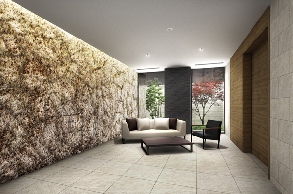 Other. Rust stone was used for the wall "private lounge" Rendering