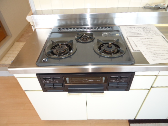 Kitchen. 3-burner stove ・ With gas range
