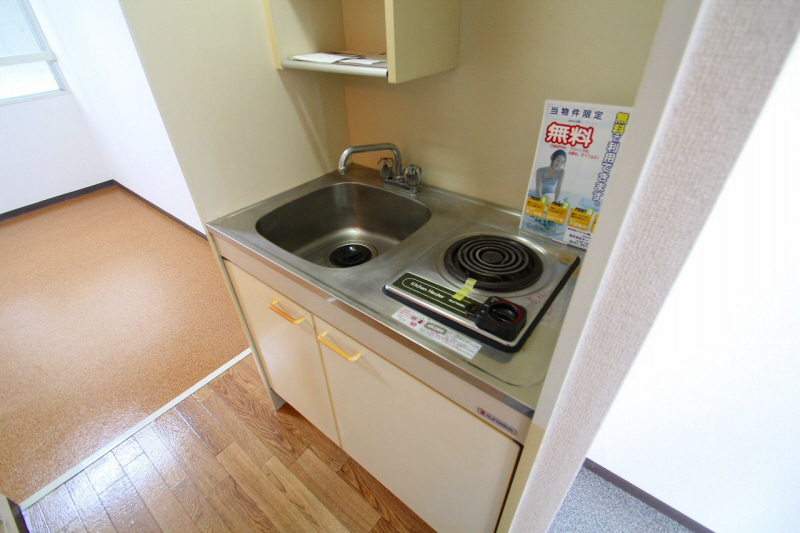 Kitchen. There is one-neck electric stove. 