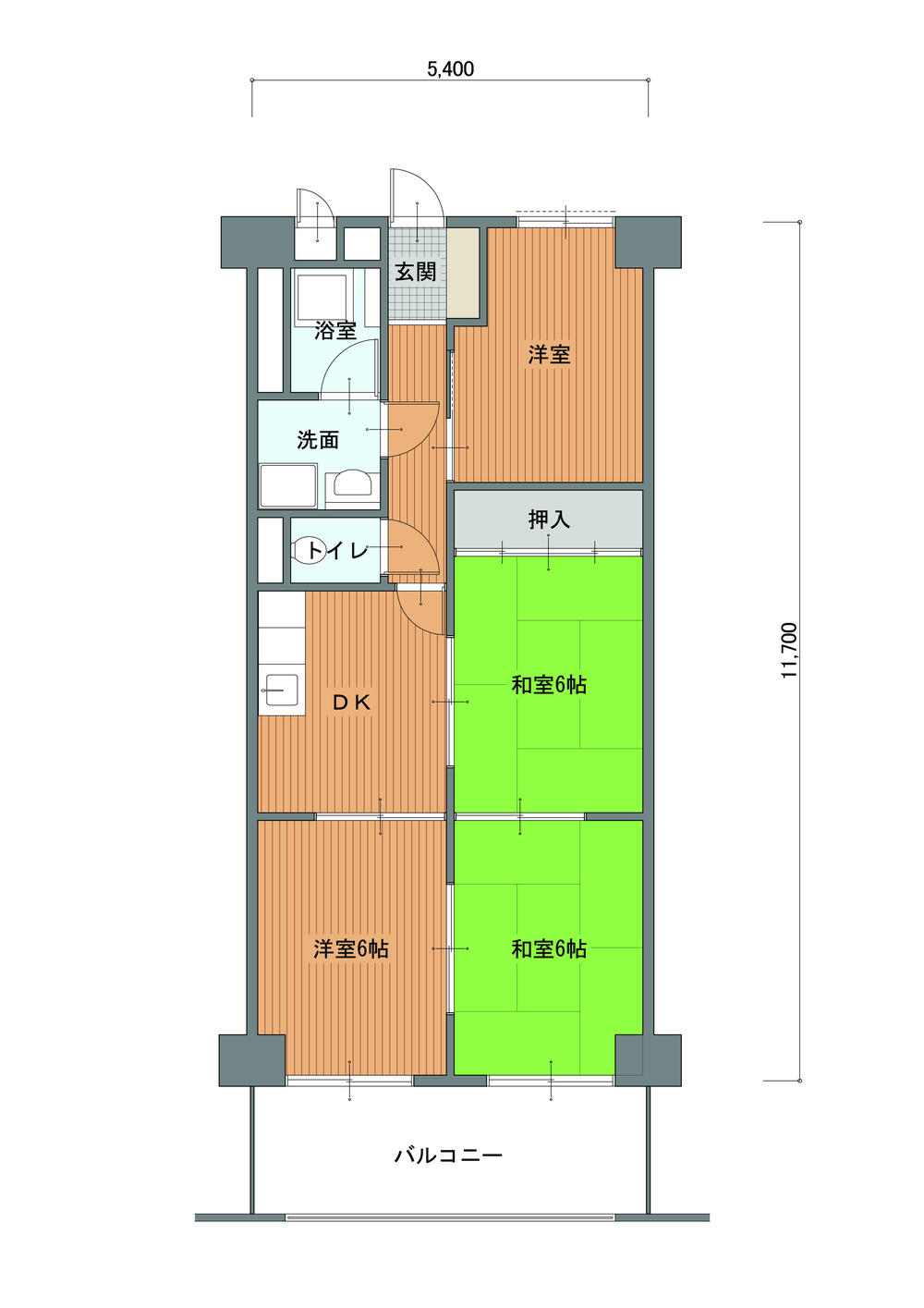 Floor plan. 4DK, Price 8.8 million yen, Occupied area 63.18 sq m , It can balcony area 8.1 sq m 4DK Feel free to renovation. Reform plan we have will be available.