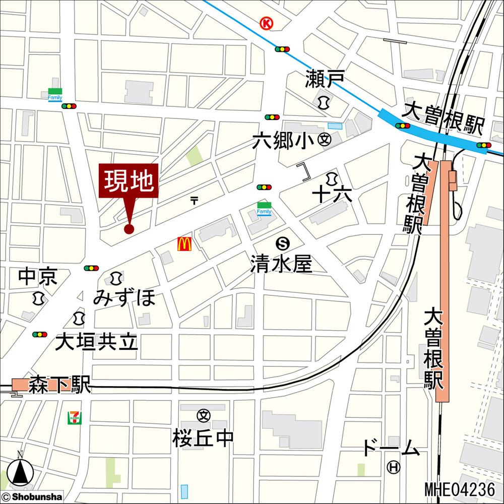 Local guide map. Subway Meijo Line "Ozone" station, JR Chuo Line "Ozone" station, Meitetsu Seto Line "Ozone" station are available.