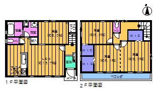 Floor plan. (A Building), Price 30,900,000 yen, 4LDK, Land area 128.04 sq m , Building area 99.68 sq m