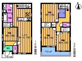 Floor plan. (D Building), Price 33,900,000 yen, 4LDK, Land area 100 sq m , Building area 98.54 sq m