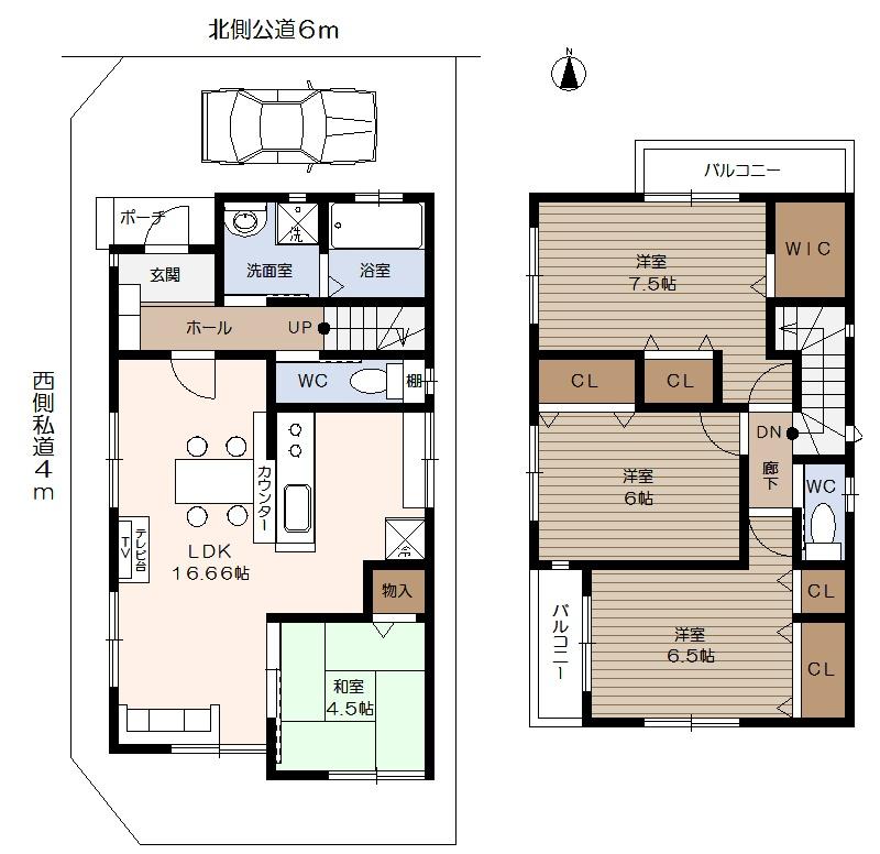 Floor plan. 25,800,000 yen, 4LDK, Land area 89.76 sq m , Building area 98.95 sq m