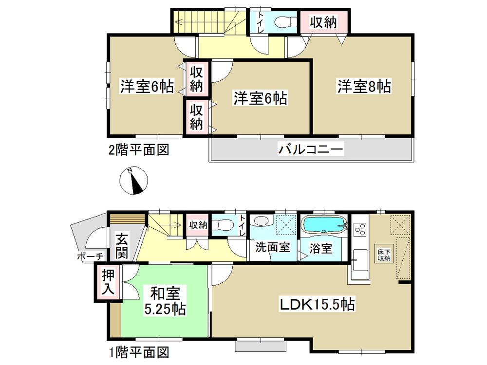 Floor plan. (1 Building), Price 30,800,000 yen, 4LDK, Land area 110.5 sq m , Building area 97.5 sq m
