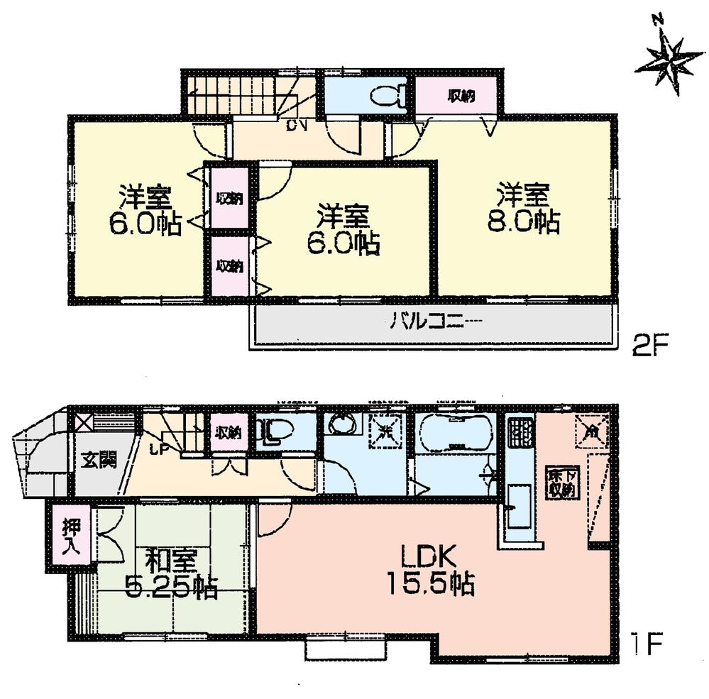Floor plan. (1 Building), Price 30,800,000 yen, 4LDK, Land area 110.5 sq m , Building area 97.5 sq m