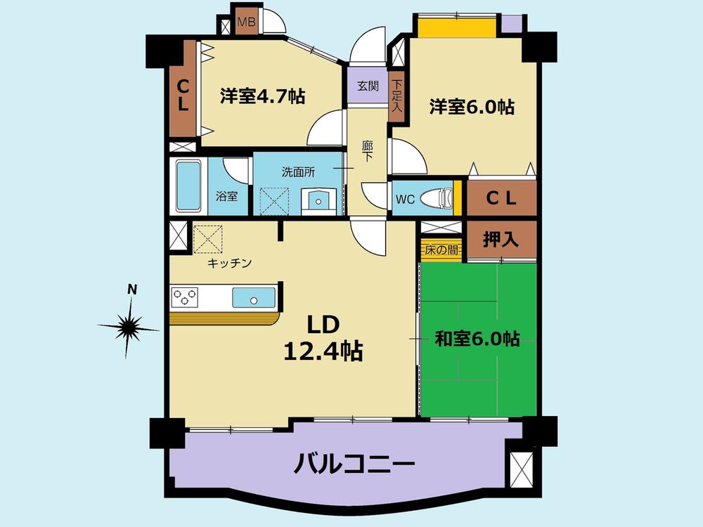 Floor plan. 3LDK, Price 11.8 million yen, Occupied area 71.37 sq m , Balcony area 14.04 sq m