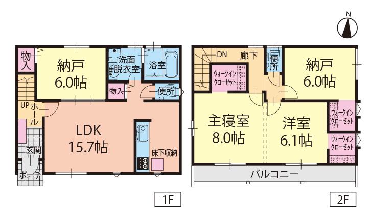 Floor plan. (B Building), Price 32,900,000 yen, 2LDK+2S, Land area 123.63 sq m , Building area 99.68 sq m