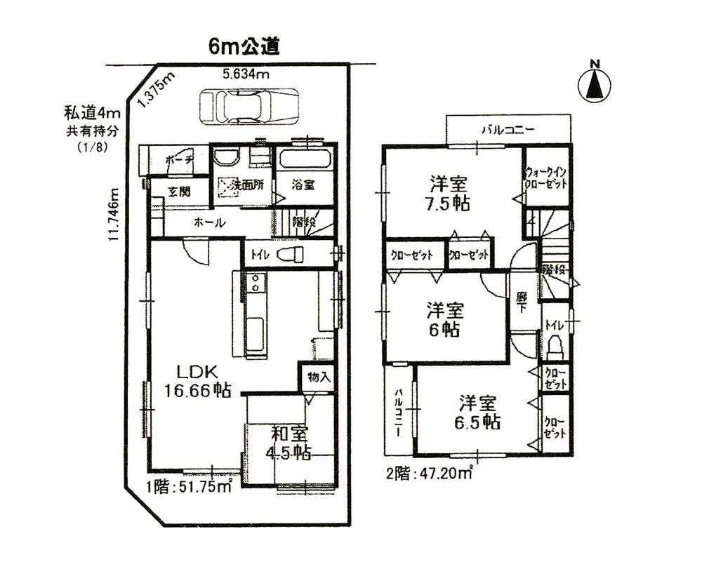 Floor plan. Price 25,800,000 yen, 4LDK, Land area 89.76 sq m , Building area 98.95 sq m