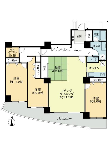 Floor plan. 4LDK + S (storeroom), Price 35 million yen, Footprint 146.13 sq m , Balcony area 23.63 sq m footprint 146.13 sq m  ・ 4LDK