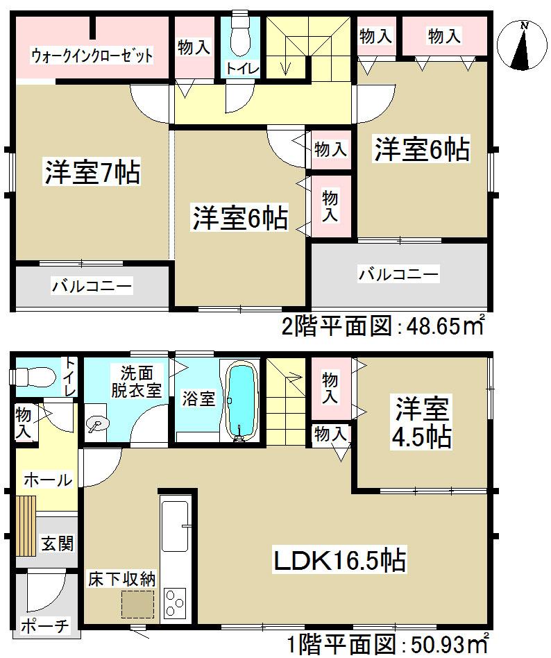 Floor plan. (C Building), Price 35,900,000 yen, 4LDK, Land area 120 sq m , Building area 99.58 sq m