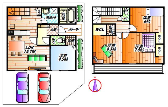 Floor plan. 25,900,000 yen, 4LDK, Land area 110 sq m , Building area 99.58 sq m D Building