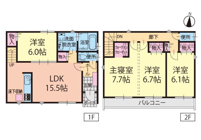 Floor plan. (A Building), Price 32,900,000 yen, 4LDK, Land area 136.8 sq m , Building area 99.37 sq m