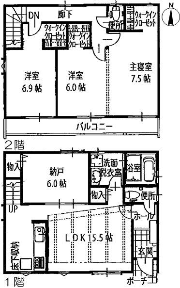Floor plan. (A Building), Price 31,900,000 yen, 3LDK+S, Land area 123.63 sq m , Building area 99.68 sq m
