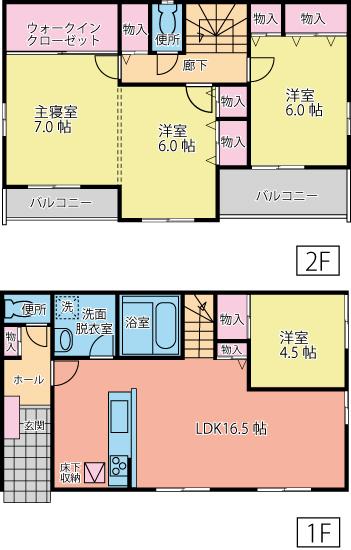 Floor plan. (C Building), Price 35,900,000 yen, 4LDK, Land area 120 sq m , Building area 99.58 sq m