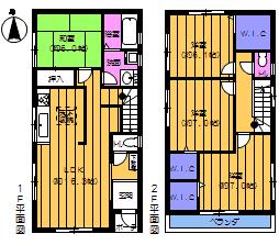 Floor plan. (1 Building), Price 29,800,000 yen, 4LDK, Land area 102.83 sq m , Building area 98.97 sq m