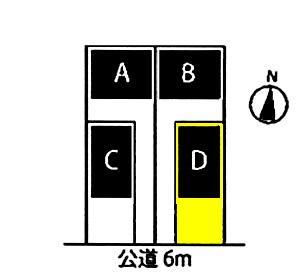 Compartment figure. All four buildings! Facing south. Front road 6m