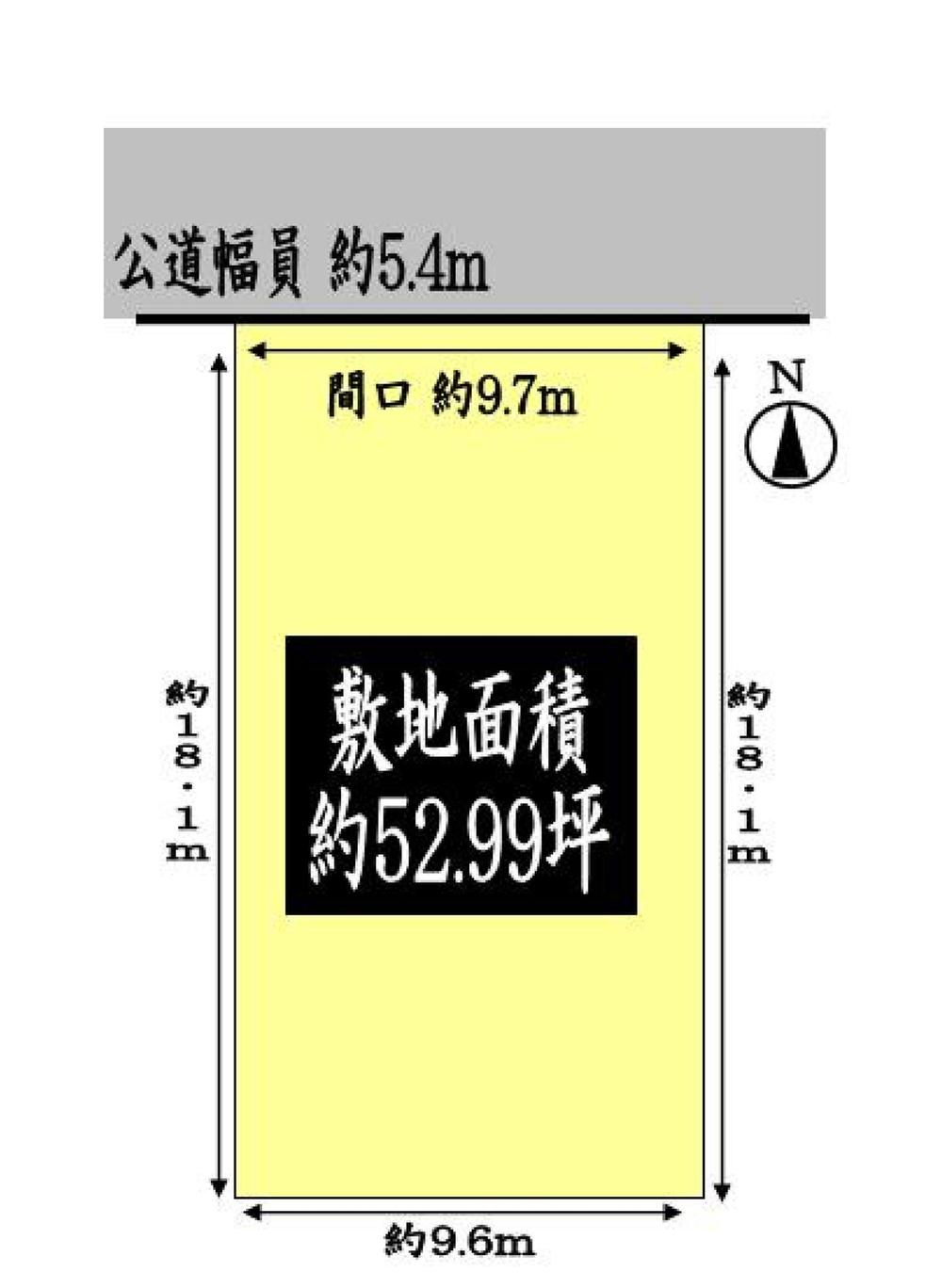 Compartment figure. Land price 25 million yen, Land area 175.2 sq m site area of ​​approximately 52.99 square meters