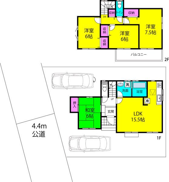 Floor plan. 31,200,000 yen, 4LDK, Land area 110.5 sq m , Building area 96.88 sq m