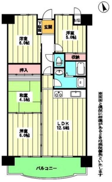 Floor plan. 4LDK, Price 11.9 million yen, Occupied area 73.24 sq m , Floor plan of the balcony area 10.72 sq m 4LDK