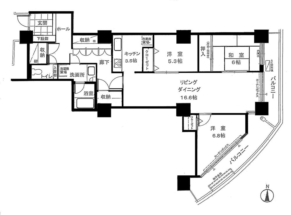 Floor plan. 3LDK, Price 15.8 million yen, Occupied area 98.69 sq m , Balcony area 21.46 sq m