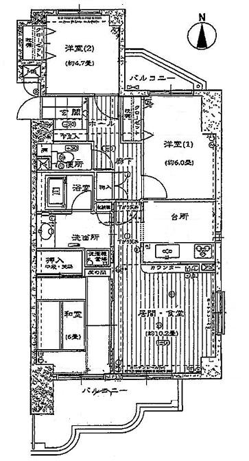 Floor plan. 3LDK, Price 17.5 million yen, Occupied area 71.33 sq m , Balcony area 12.4 sq m