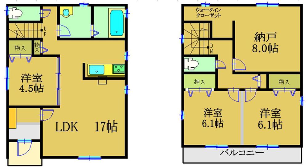 Floor plan. (D Building), Price 34,900,000 yen, 4LDK, Land area 126.1 sq m , Building area 99.78 sq m