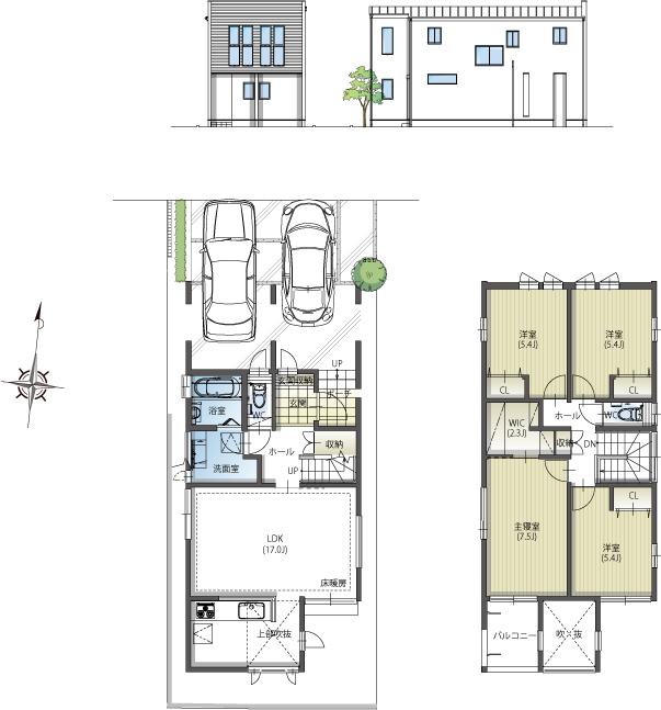 Floor plan. Price 39,600,000 yen, 4LDK, Land area 110.47 sq m , Building area 117.6 sq m