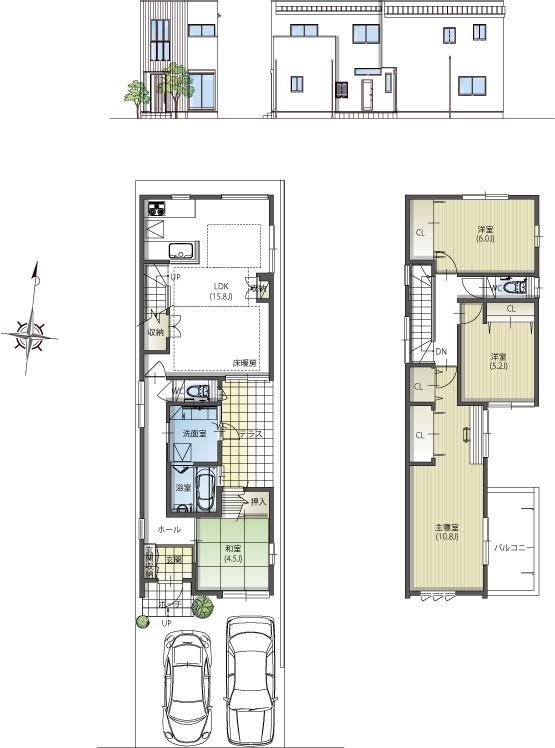 Floor plan. (5), Price 42,800,000 yen, 4LDK, Land area 105.51 sq m , Building area 106.85 sq m