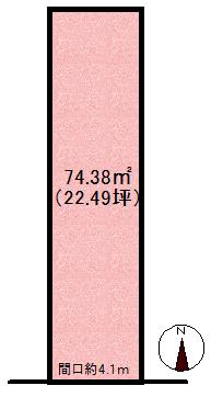 Compartment figure. Land price 14,510,000 yen, Land area 74.38 sq m land drawings