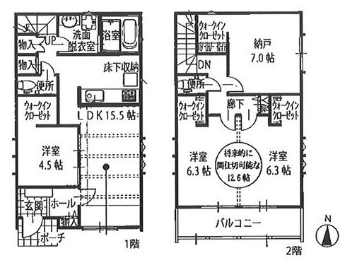 Floor plan. 33,900,000 yen, 4LDK, Land area 100 sq m , Building area 98.54 sq m