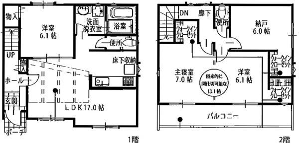 Floor plan. 33,900,000 yen, 3LDK+S, Land area 147.94 sq m , Building area 99.58 sq m