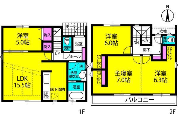 Floor plan. 26,900,000 yen, 4LDK, Land area 182.67 sq m , Building area 97.92 sq m
