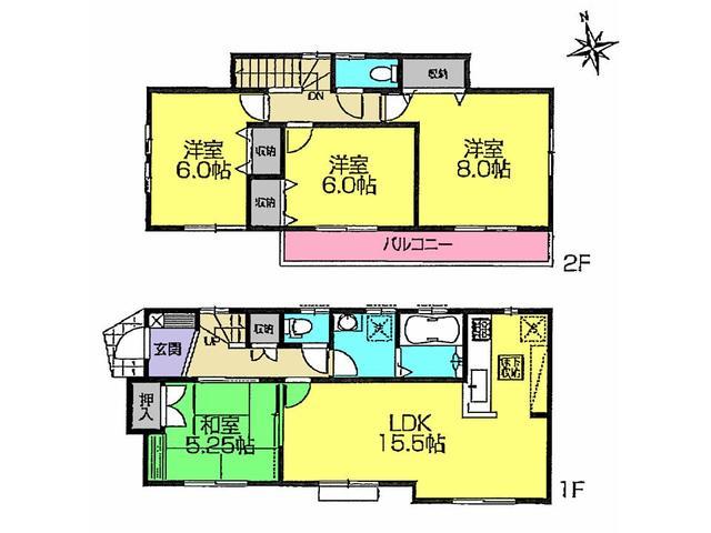 Floor plan. 30,800,000 yen, 4LDK, Land area 110.5 sq m , Building area 97.5 sq m floor plan