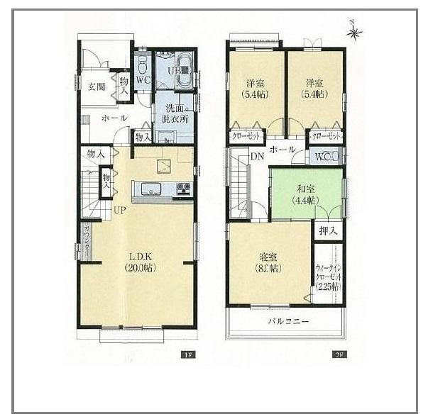 Floor plan. (B Building), Price 44 million yen, 4LDK, Land area 116.63 sq m , Building area 111.8 sq m
