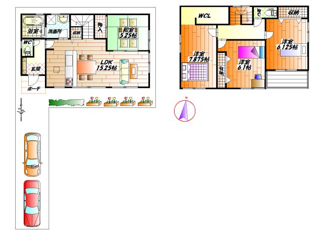 Floor plan. 27.3 million yen, 4LDK, Land area 126.67 sq m , Building area 98.35 sq m 2 Building