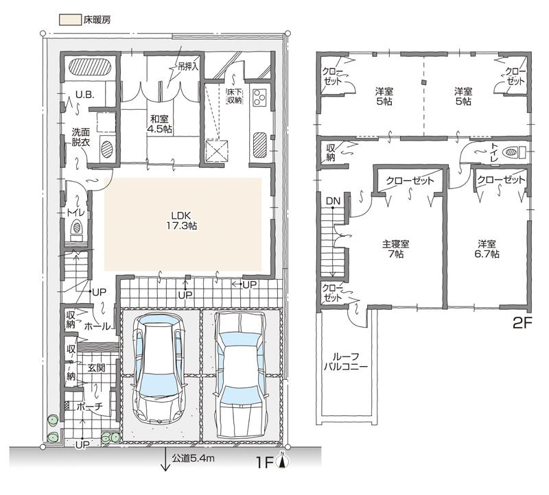 Floor plan. (B Building), Price 35,800,000 yen, 5LDK, Land area 106.71 sq m , Building area 110.15 sq m