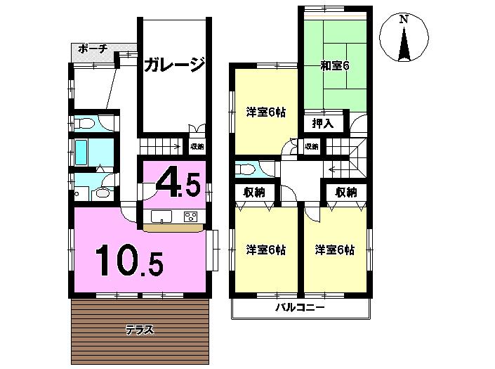 Floor plan. 19 million yen, 4LDK, Land area 101.66 sq m , Building area 108.89 sq m