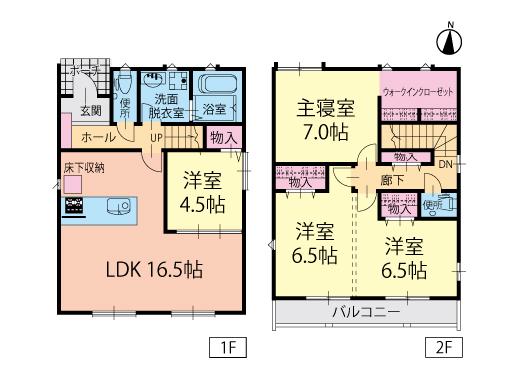 Floor plan. (B Building), Price 35,900,000 yen, 4LDK, Land area 126.24 sq m , Building area 99.78 sq m